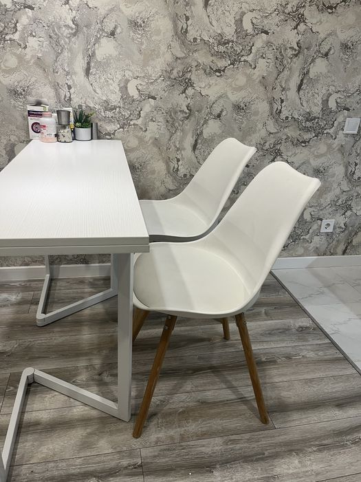 Стілець обідній KASTRUP білий/натуральний дуб