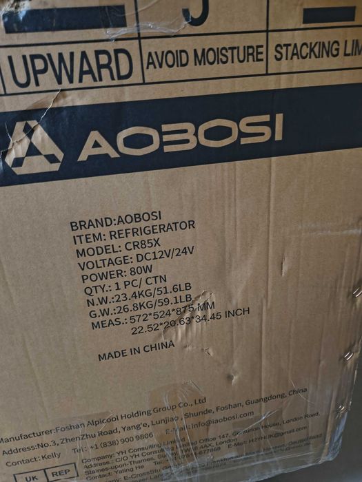AAOBOSI Elektryczna lodówka podróżna turystyczna z kompresorem85L nowa