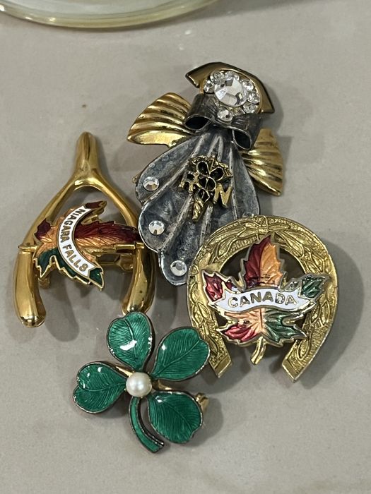 Лот американський вінтаж 4 шт удачі клевер, підкова,янгол