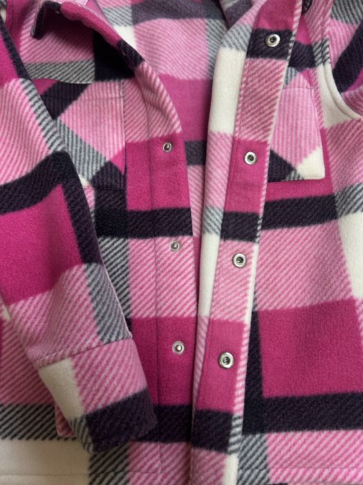 Рубашка тепла флісова, рубашка в клітинку для дівчинки