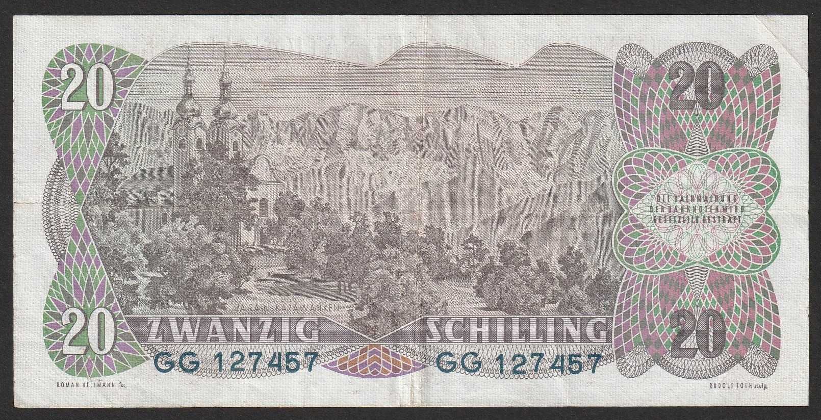 Austria 20 schilling 1956 - Welsbach - stan 2/3