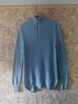 Sweter męski jasnoniebieski kaszmir 100% XL