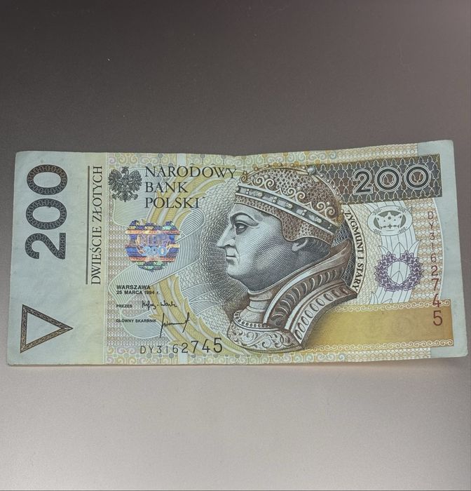 Banknot kolekcjonerski - 200 zt - rocznik 1994 - (seria DY)