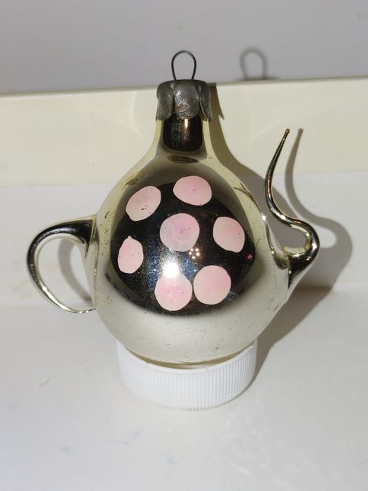 Ёлочная игрушка чайник СССР старая винтажная