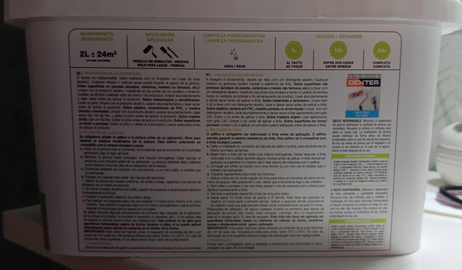 Embalagem tinta para azulejo Luxens