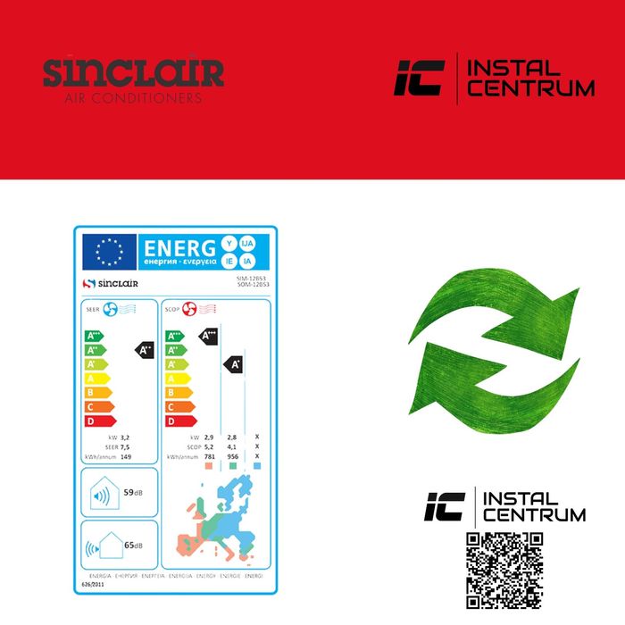 klimatyzacja SINCLAIR SKY 2,7 KW, z montażem