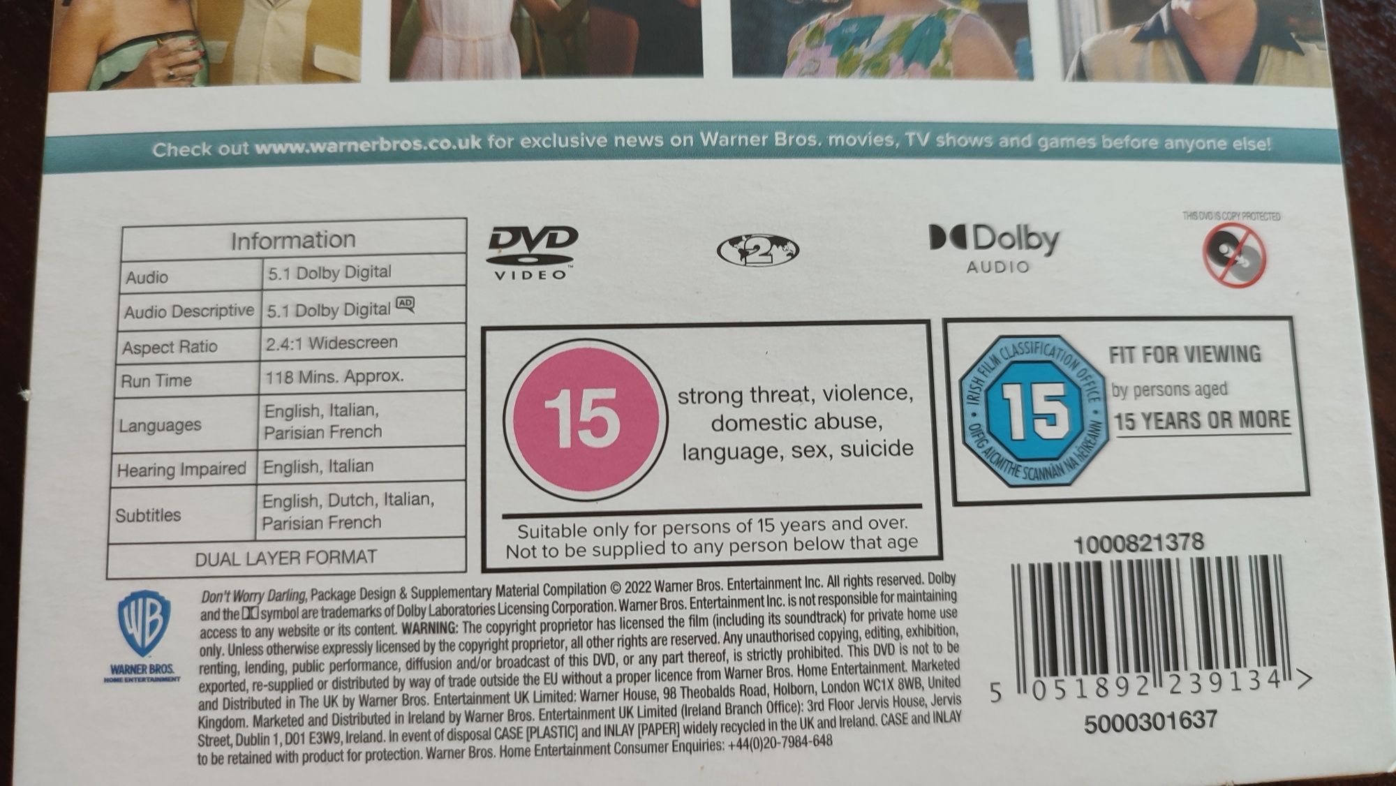 Don't Worry Darling DVD wersja UK