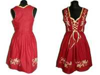 Vintage folk sukienka damska etno ludowa hafty oryginał 40 42