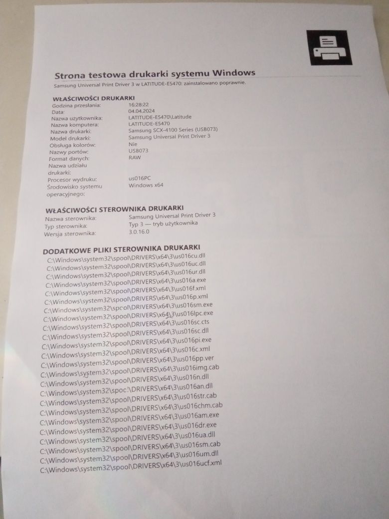 Sprzedam laserową drukarkę Samsung SCX-4100.Tylko 175stron.