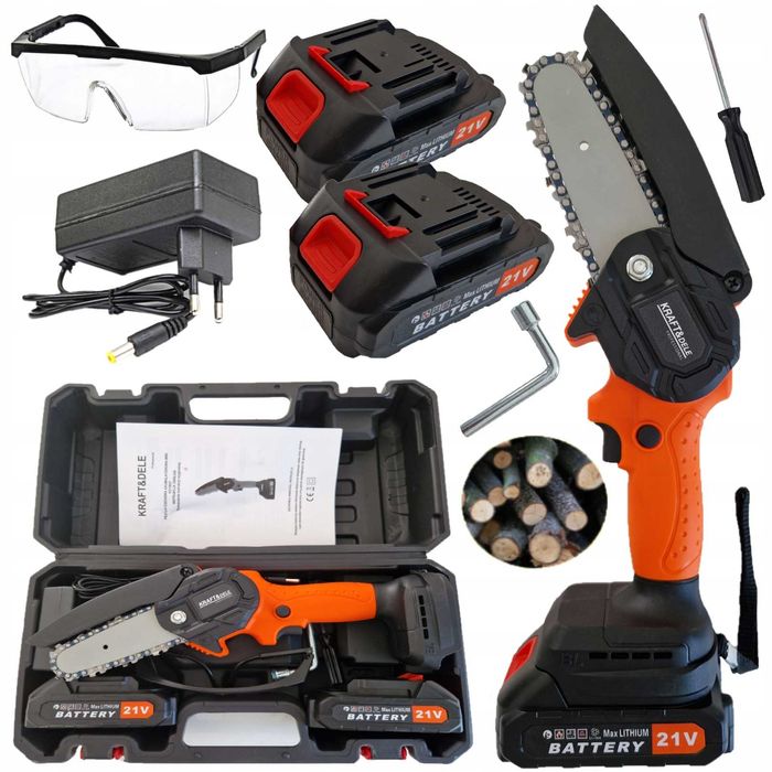 pilarka akumulatorowa piła łańcuchowa MINI 2xAKU do drewna gałęzi