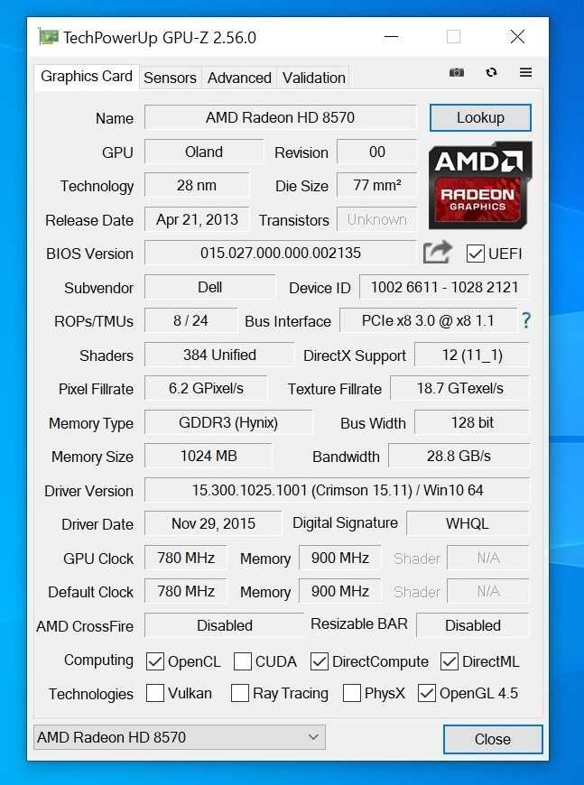 Низкопрофильная видеокарта в sff корпус AMD Radeon HD8750 128bit