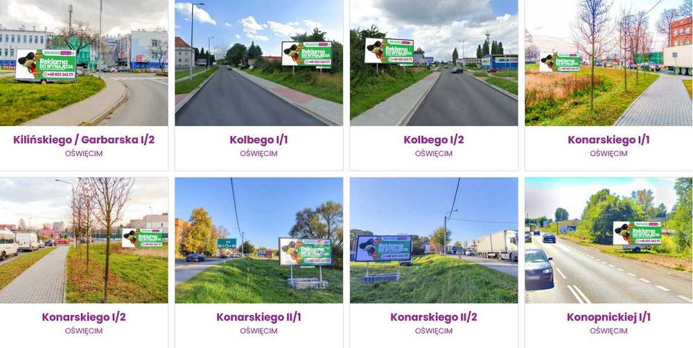 Reklama Billboard Oświęcim Centrum miasta Ul. Chemików Wydruk i montaż