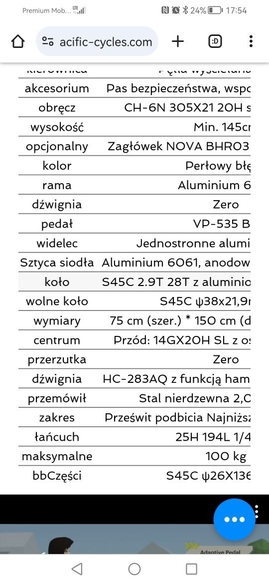 Rowerek trójkołowy rehabilitacyjny.