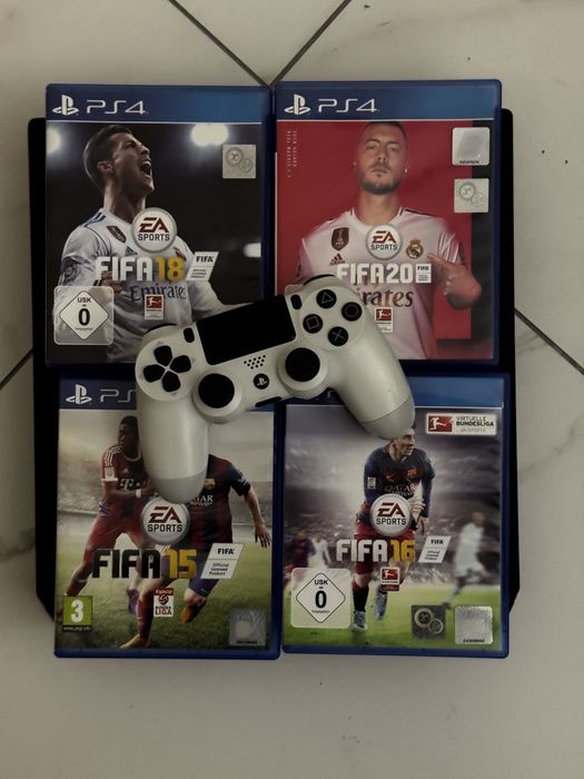 PS4 Pro 1TB + джойстик + 4 игры (FIFA 15/16/18/20) В хорошем состояние