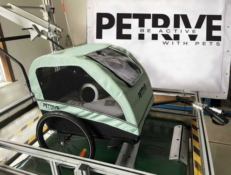 Przyczepka rowerowa dla psa lub kilku kotów do 40 kg PETRIVE norma UE