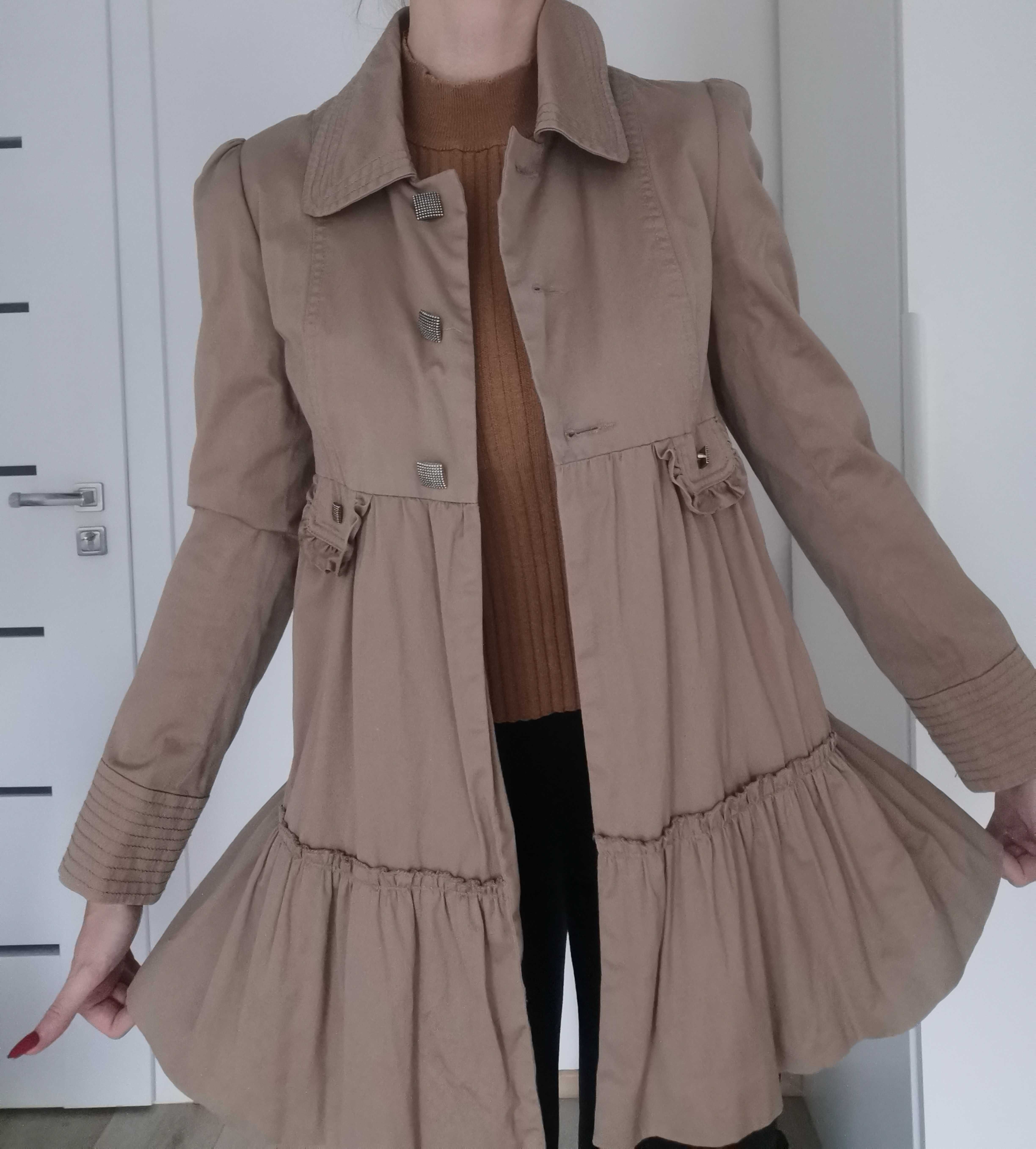 Kurtka płaszczyk parka damska vintage khaki L 40 River Island