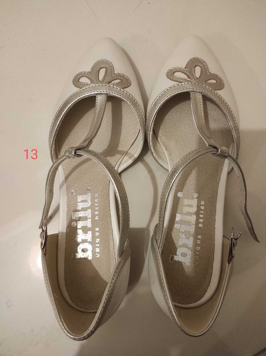 Baleriny Brilu Hedwig Ivory rozm. 36. Perłowe. Trudno dostępne! Ślub