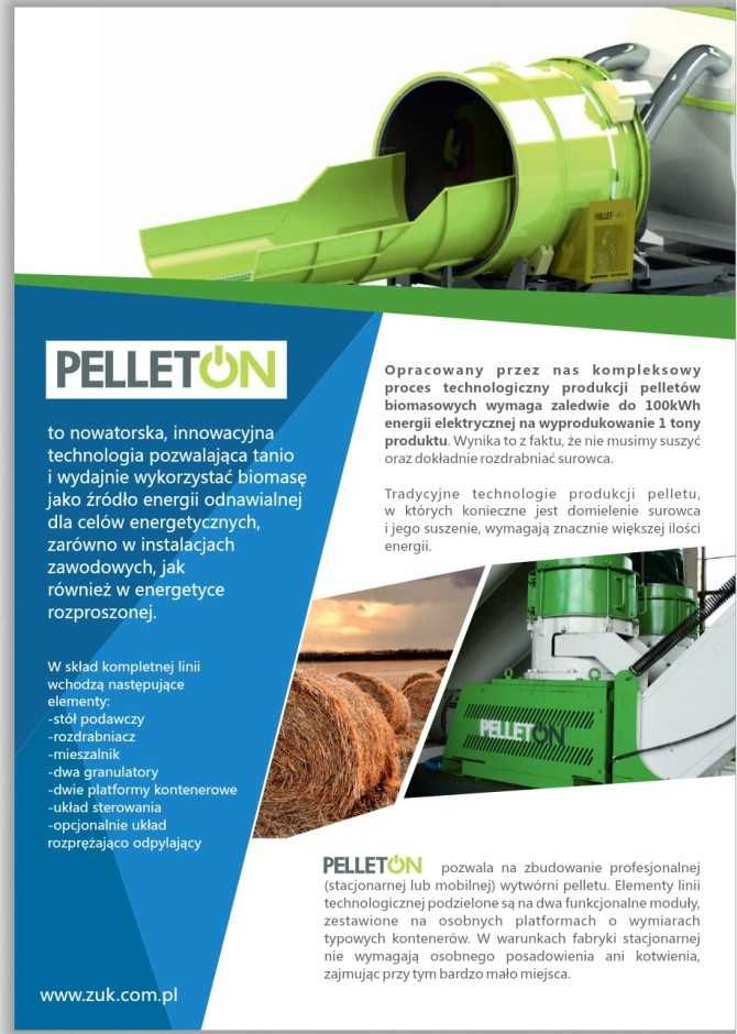 Linia do produkcji peletu granulator pelleton Żuk