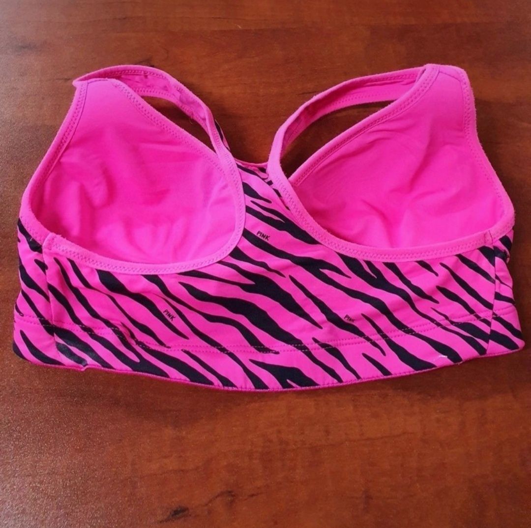 Pink Victoria's Secret r XS biustonosz top sportowy neonowy