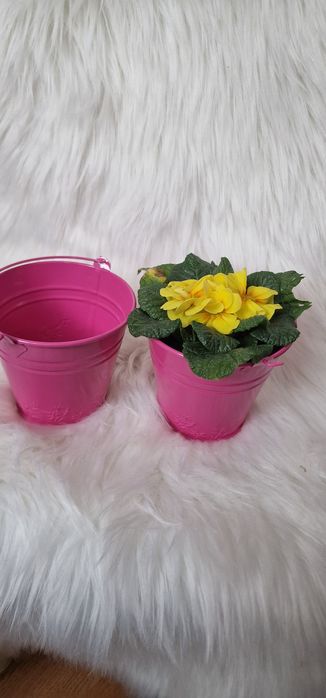 Wiadereczko - wiaderko metalowa osłonka kolor fuksja 1 szt