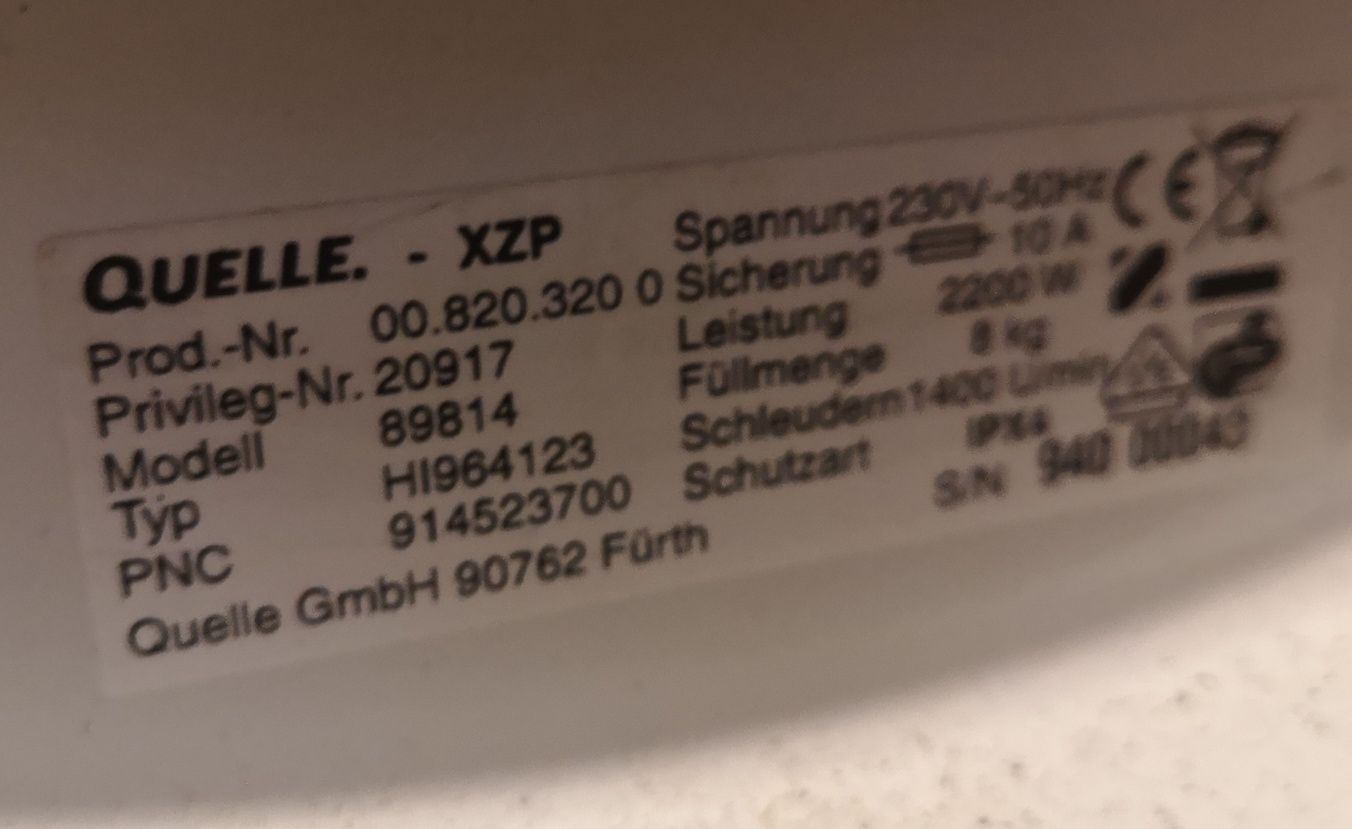 Pralka Privileg LCD procomfort 89814 klasa A
