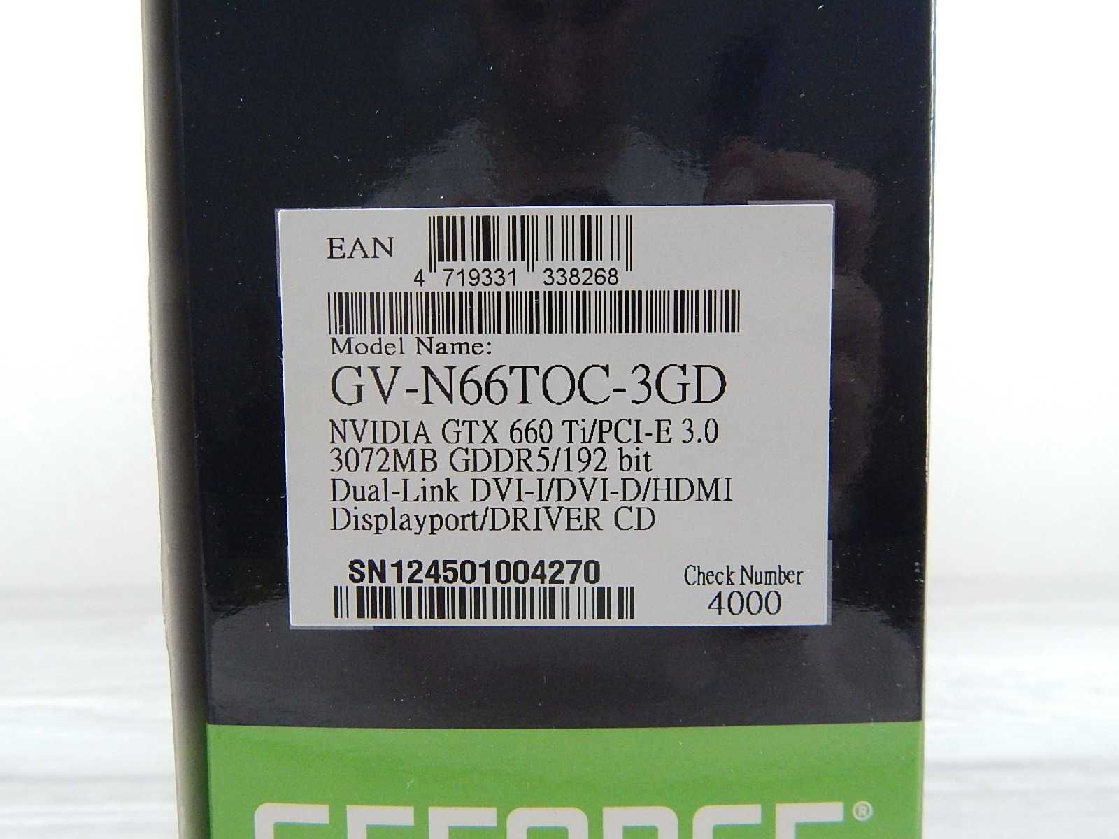 Gigabyte Geforce GTX660Ti 3Gb GV-N66TOC-3GD