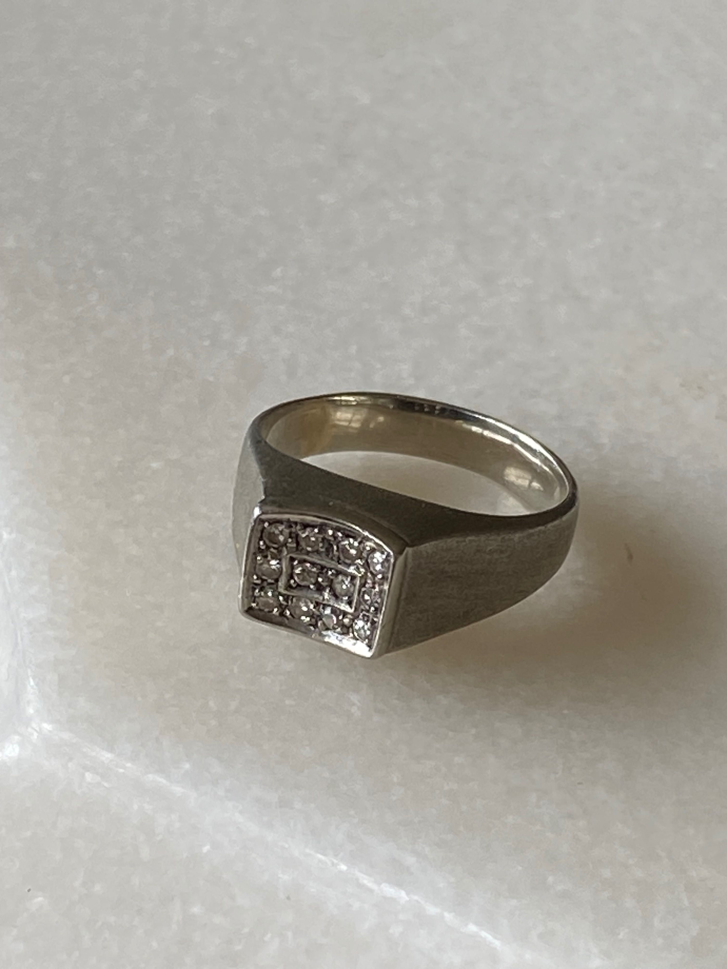 Anel Ouro Português Contrastado 19,2 Qt 12 Diamantes 0,6 ct tamanho 16