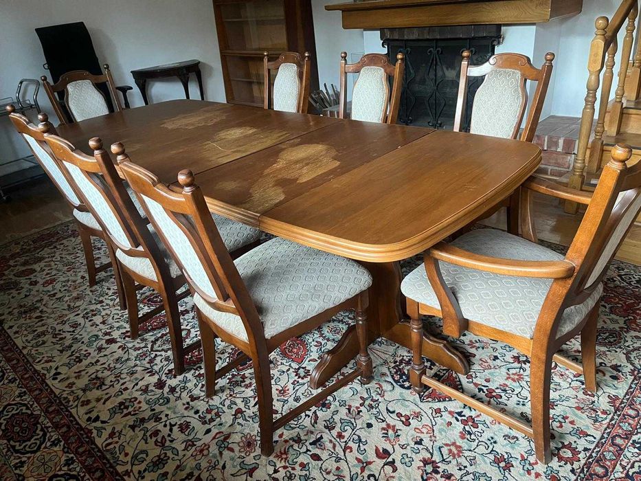 Stół do jadalni duży + 10 krzeseł
