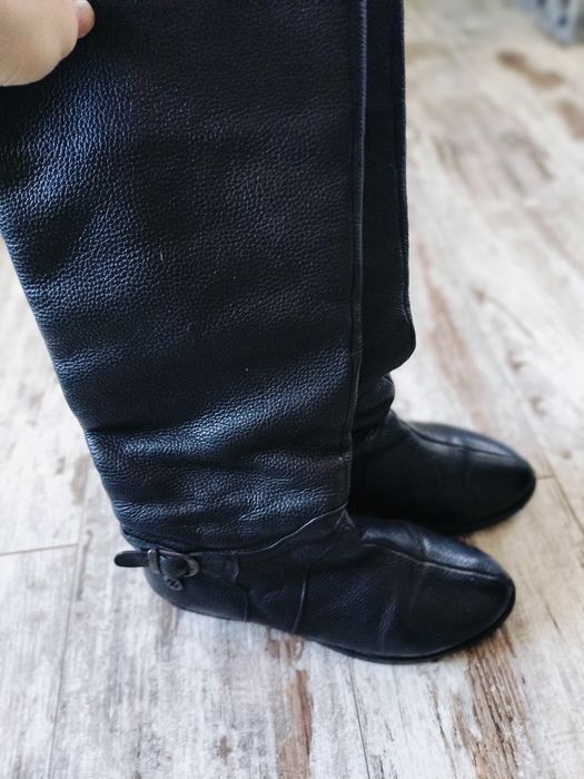 Шкіряні чоботи зимові 37р , сапоги високі