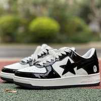 Кроссовки A Bathing Ape Bape Sta Black White M2 Бейп Ста черно-белые