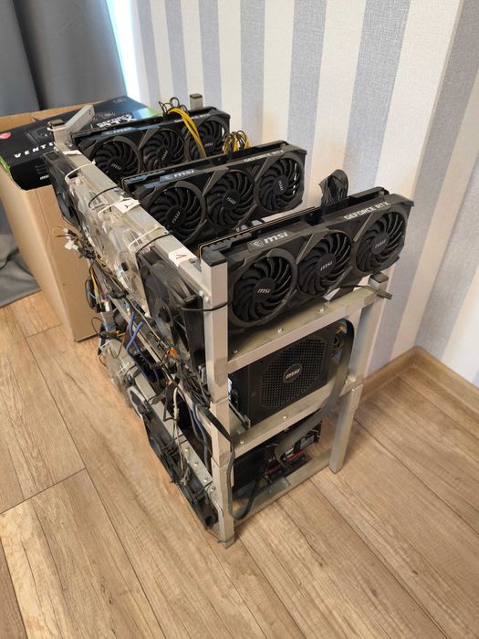 Koparka do kryptowalut 4x GeForce RTX 3070 Ti MSI + 2x RTX 3060Ti