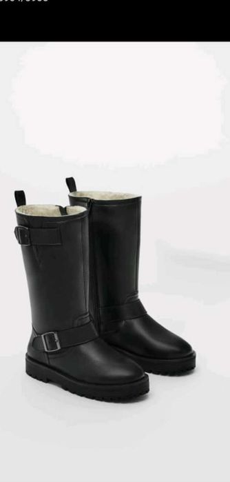 Зимние кожаные сапожки Zara р.36