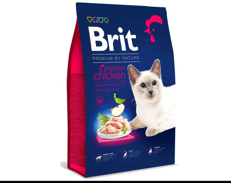 Корм для стерил. котов Brit Premium Cat Sterilised 8 кг Термін:08,26