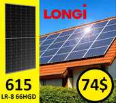 Сонячна панель Longi Лонгі 615 Вт | 620 Вт | двостороння