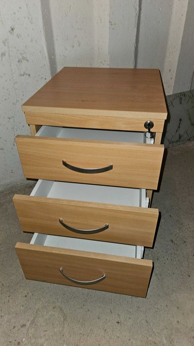 Kontenerek biurowy, szafka biurowa - 3 szuflady - centralny zamek