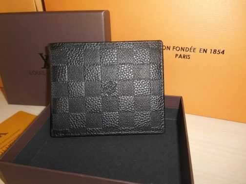 Louis Vuitton portmonetka Czarny portfel męski 55-009B23