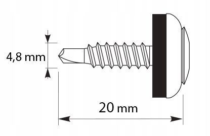 wkręty farmerskie gtf02p panhead 4,8x20mm ral 9010