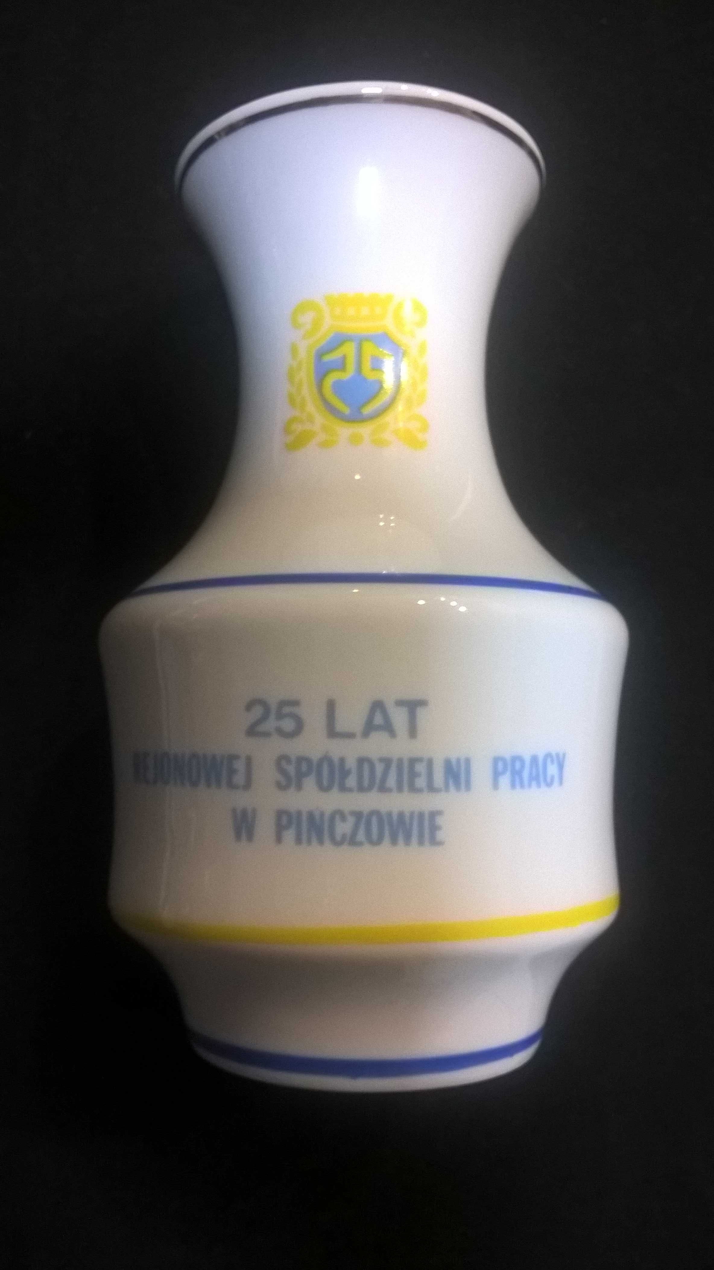 wazon ceramiczny Ćmielów herb Pińczów PRL