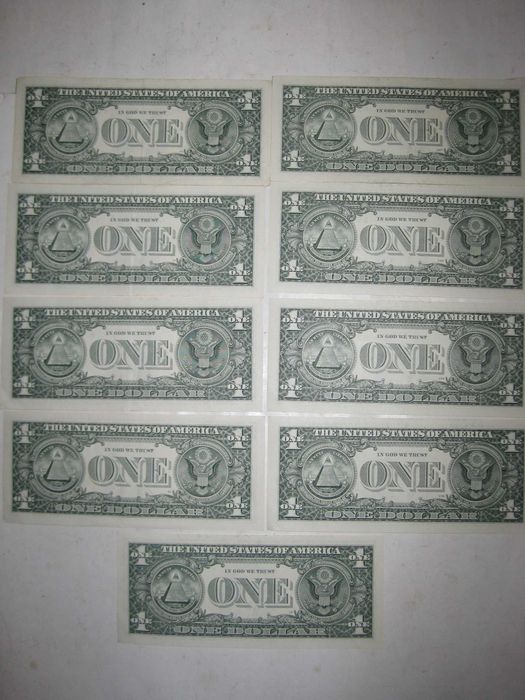 Купюра один доллар 1 США 1995 2003 2009 2013 год выпуска