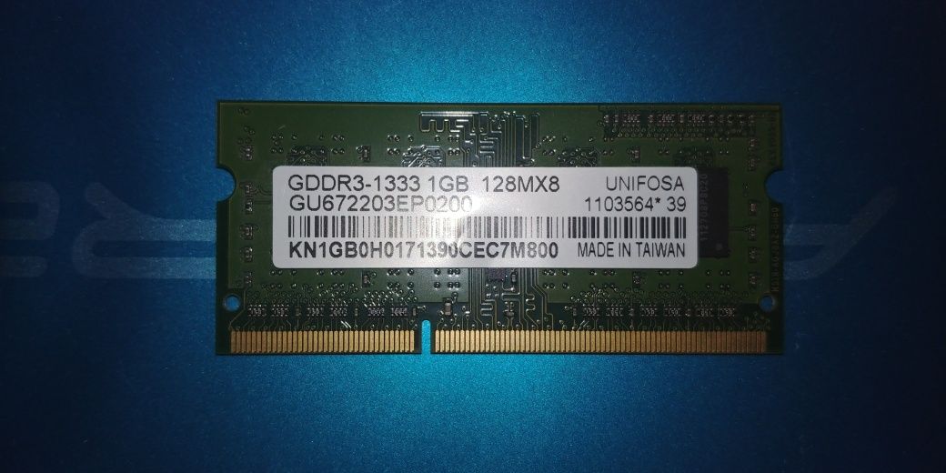 Pamięć RAM SODIMM DDR3 1333Mhz 1gb Laptop