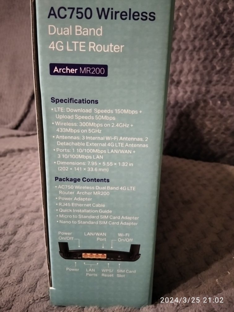 Router tp-link ac750 4G LTE Archer Mr200