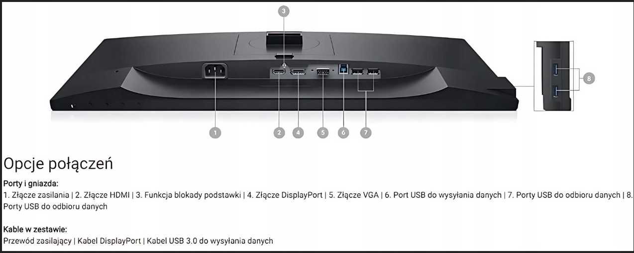 Monitor LED DELL P2319H 23" 1920 x 1080 px IPS HDMI DP VGA
