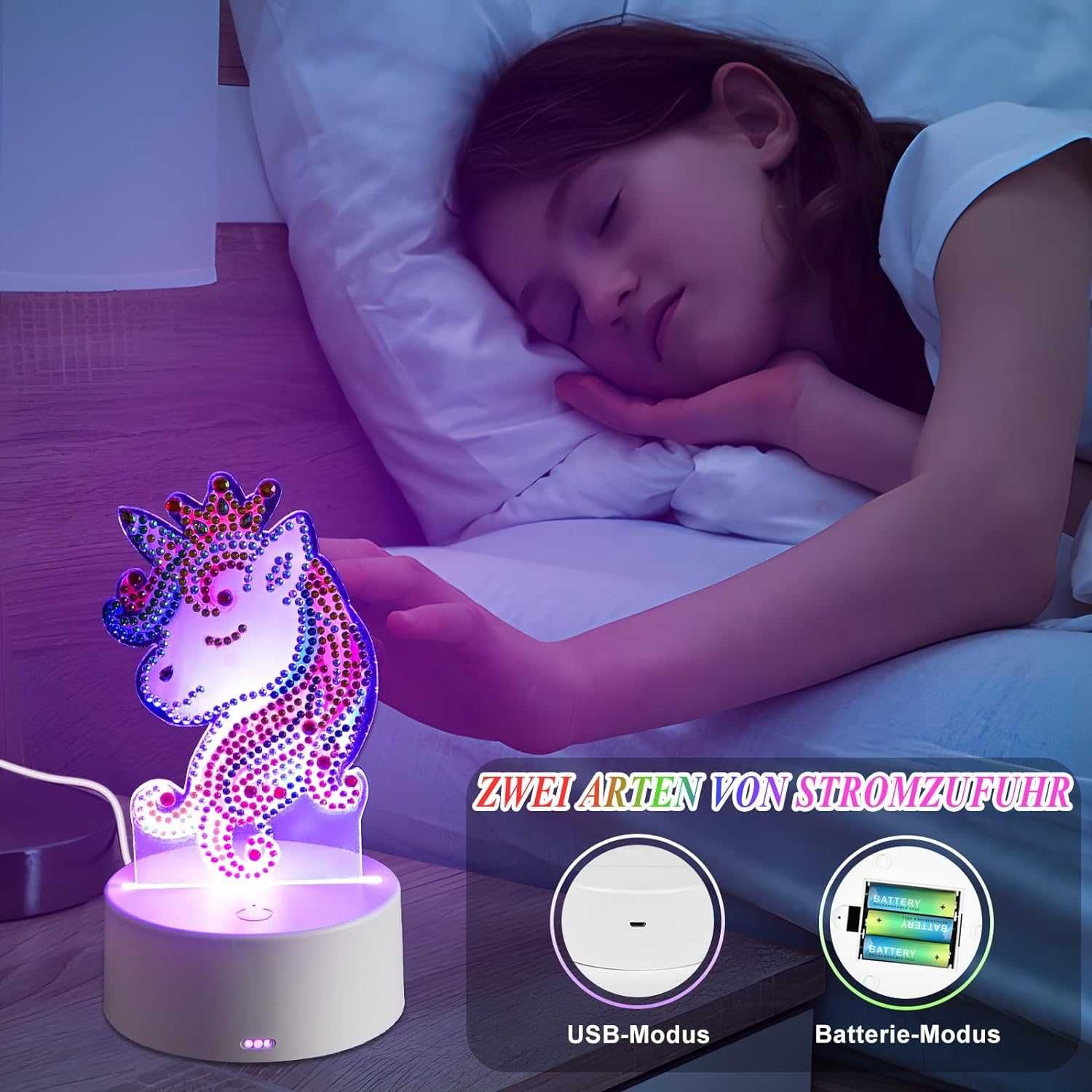 Nowa lampka LED / jednorożec / ozdoba / diamond painting !1121!