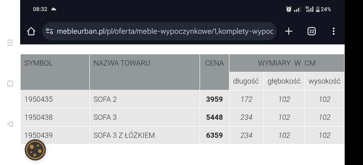 Kanapy do salonu
