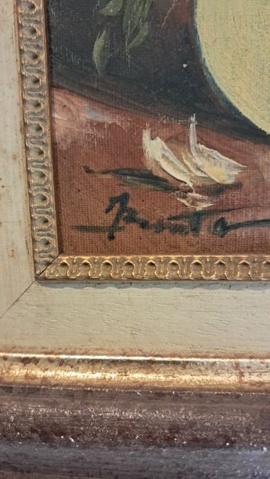 Conjunto de 2 pequenos quadros em talha dourada,  originais