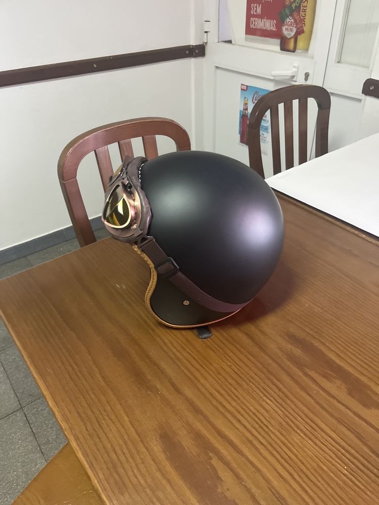 Capacete motard,estilo vintage