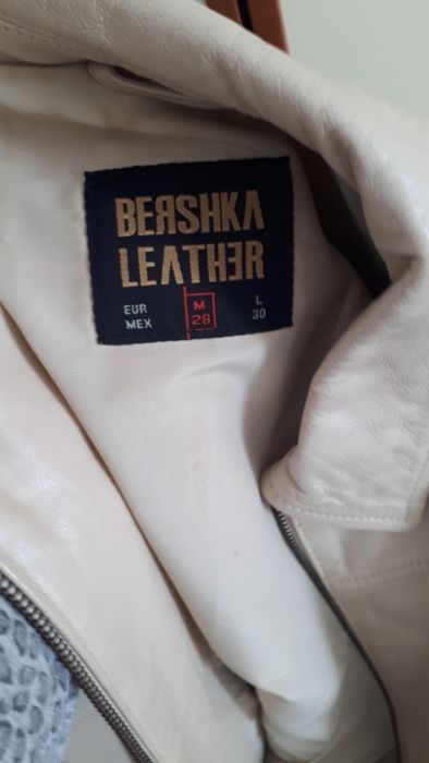 Casaco cabedal bege Bershka M