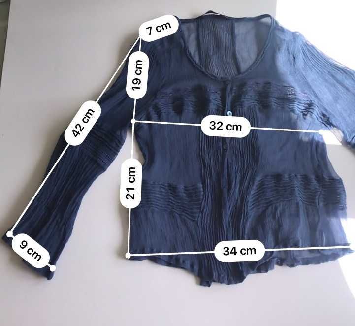 Blusa transparente azul