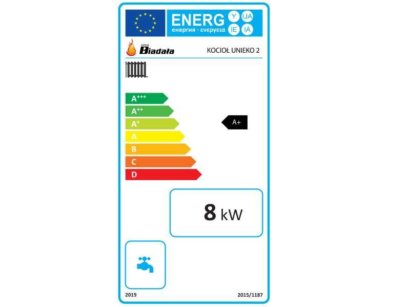 UNIEKO 8 kW Kotły na drewno piec, kocioł 5 KLASA - ECODESIGN