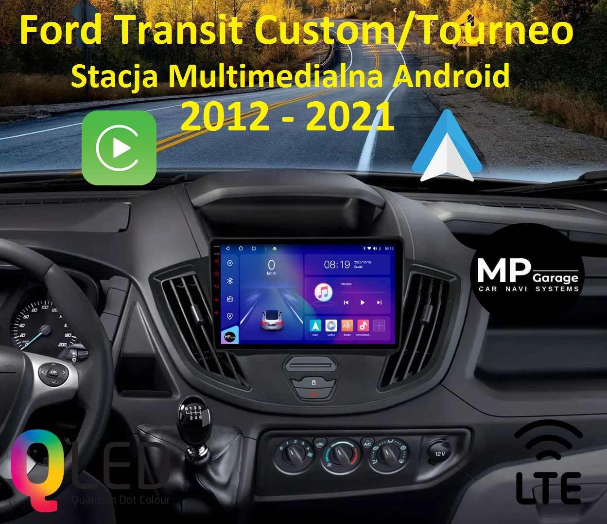 Radio Android FORD TRANSIT CUSTOM Qled 4G LTe CarPlay 12-21 Montaż!!!